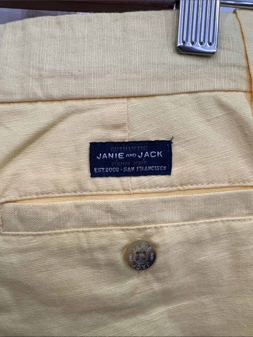 Janie and Jack Bright Yellow Men’s Casual Flat-Front Shorts
